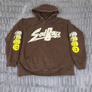 Sad Boys Brown Graphic Hoodie Sweatshirt SZ L
